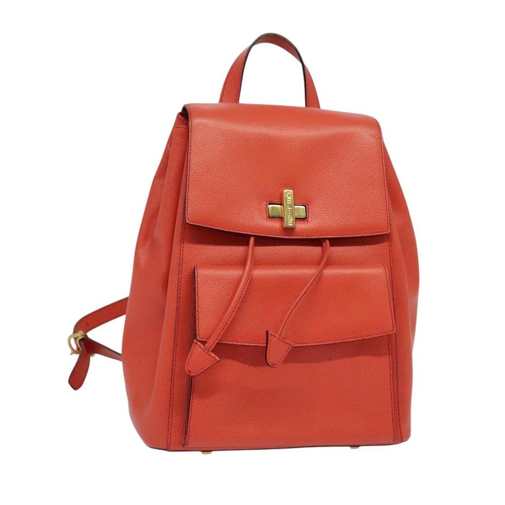 CELINE Backpack Leather Orange Gold